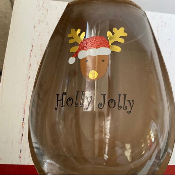 Sleigh Hill Trading Company Set Of 4 Christmas Stemless Wine Glasses Brand New - Picture 2 of 7